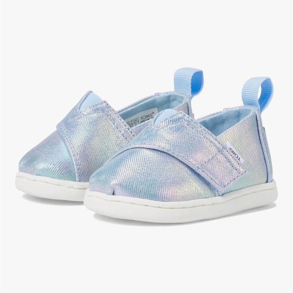 Tiny Shiny Baby TOM’S Shoes—Alpargata Multi Iridescent Canvas, Size 5